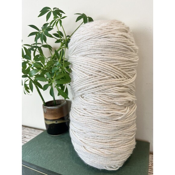 Vintage Large Wool Spool /Off White Country / Farmhouse Decor & Function 12”x5” - Picture 1 of 6